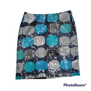 Ann Taylor Sequin Pencil Skirt - Blue and Gray